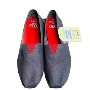 Toms Gray and Red Flats